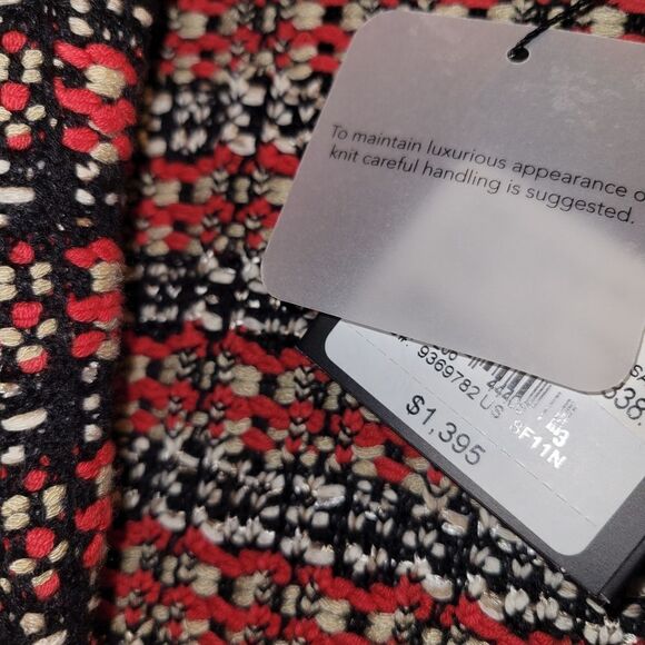 St. John Multi Black Red Tweed Single Breasted Button Blazer Jacket Sz 12 New - Picture 8 of 15